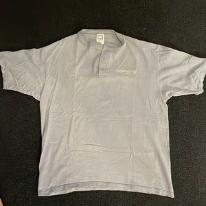 Large, three button, Navy Blue, Corvette shirt made by Cotton Deluxe